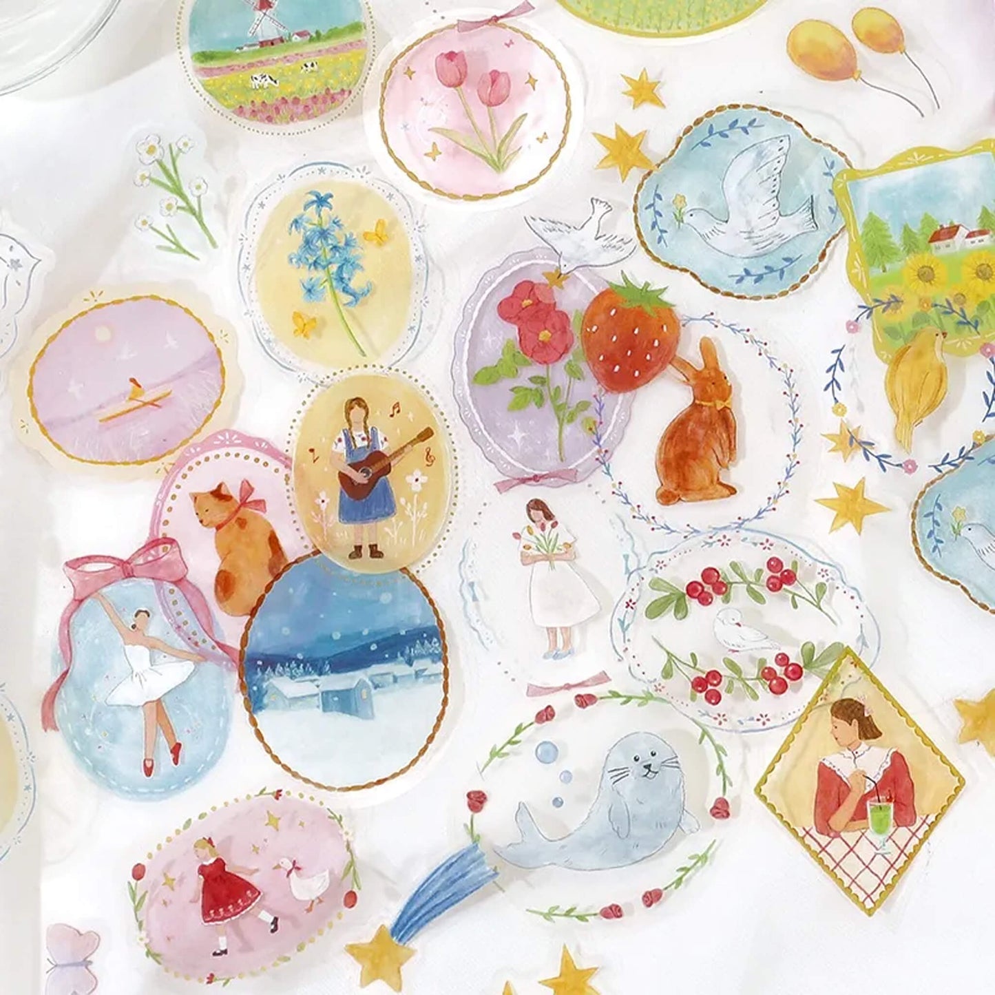 BGM Clear Flake Sticker Maiden Brooch - Landscape - Flake Stickers