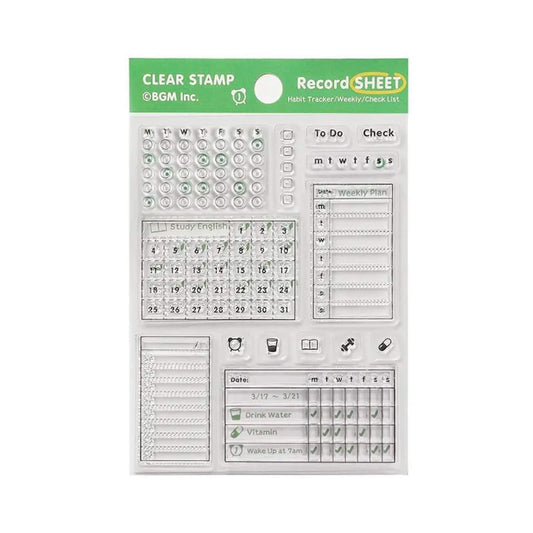 BGM Clear Stamp - Record Sheet - Clear Stamps