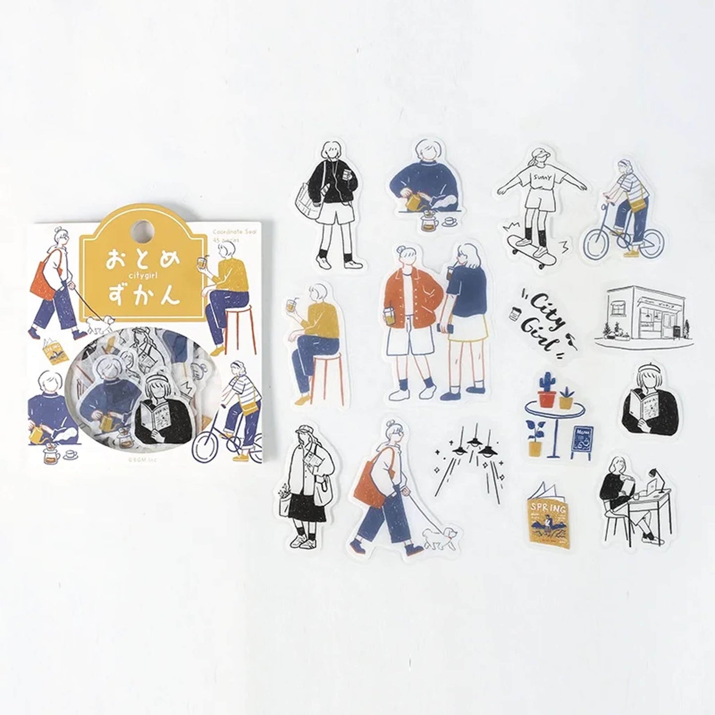 BGM Flake Sticker Girl Illustrated Book - City Girl - Flake Stickers