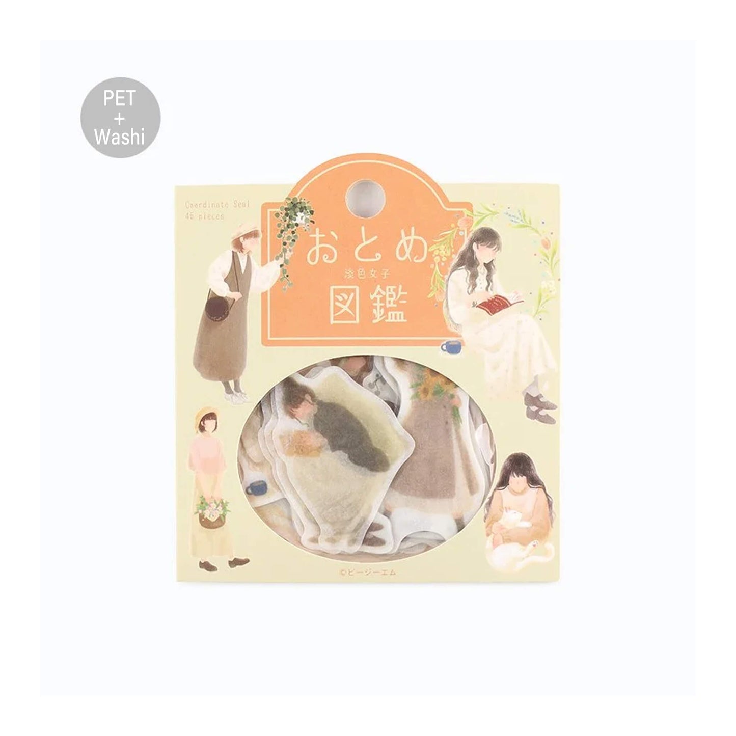 BGM Flake Sticker Girl Illustrated Book - Pale - colored Girl - Flake Stickers