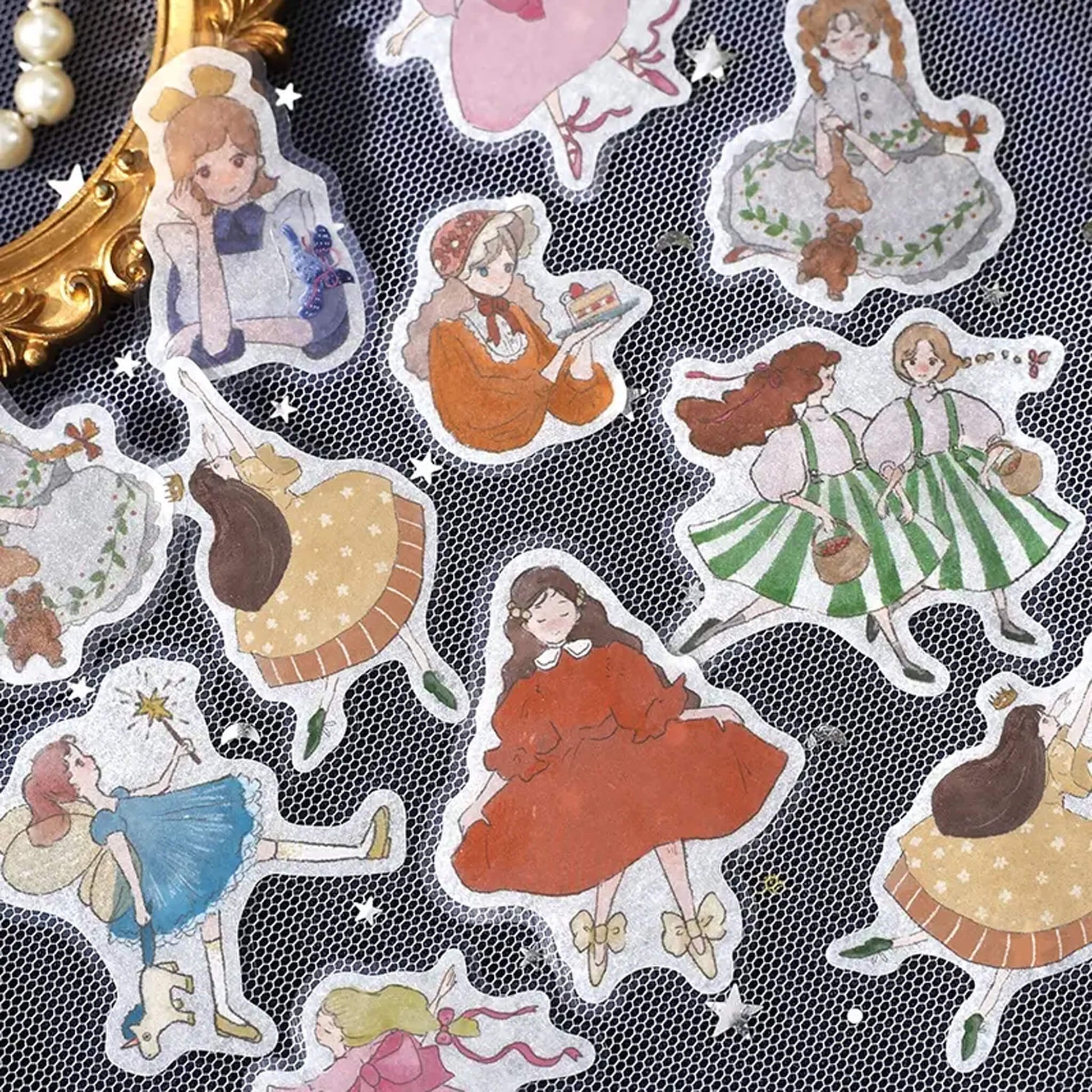 BGM Flake Sticker Girl Illustrated Book - Princess - Flake Stickers