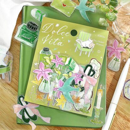 BGM Foil Clear Flake Sticker Dolce Vita - Happy Letter - Flake Stickers