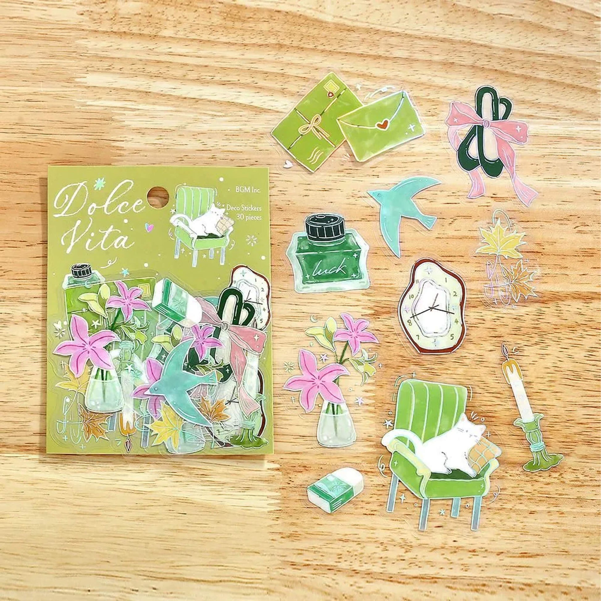 BGM Foil Clear Flake Sticker Dolce Vita - Happy Letter - Flake Stickers
