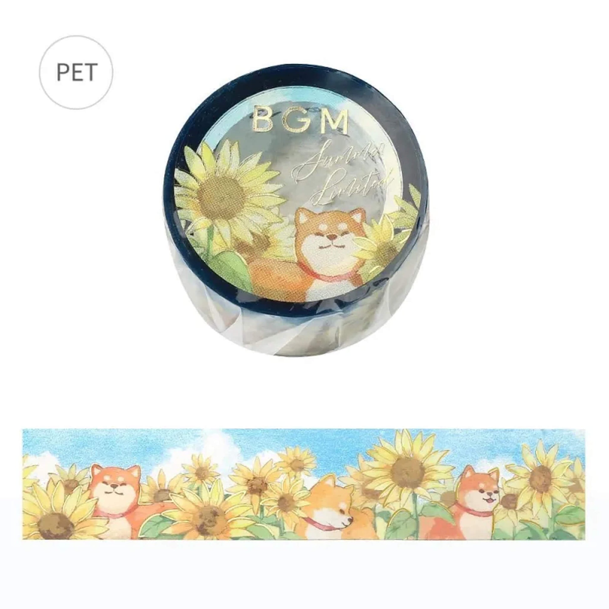 BGM Foil Clear Tape 2025 Summer Limited - Dog and Sunflower - PET Film Tapes