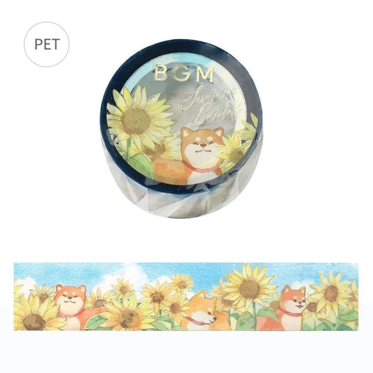 BGM Foil Clear Tape 2025 Summer Limited - Dog and Sunflower - PET Film Tapes