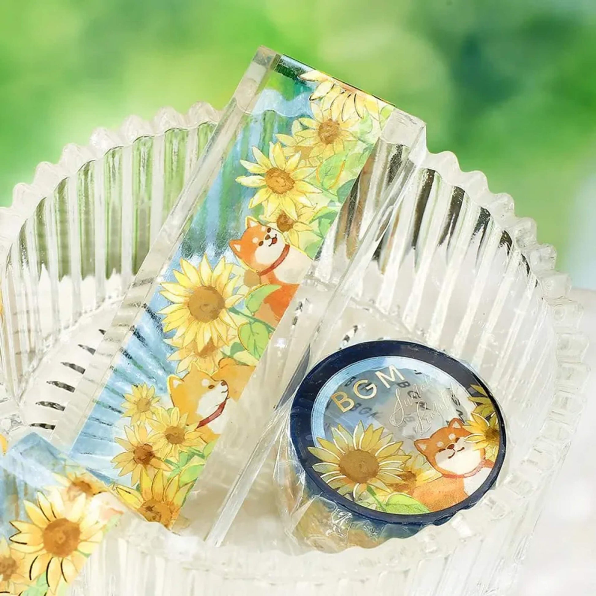 BGM Foil Clear Tape 2025 Summer Limited - Dog and Sunflower - PET Film Tapes