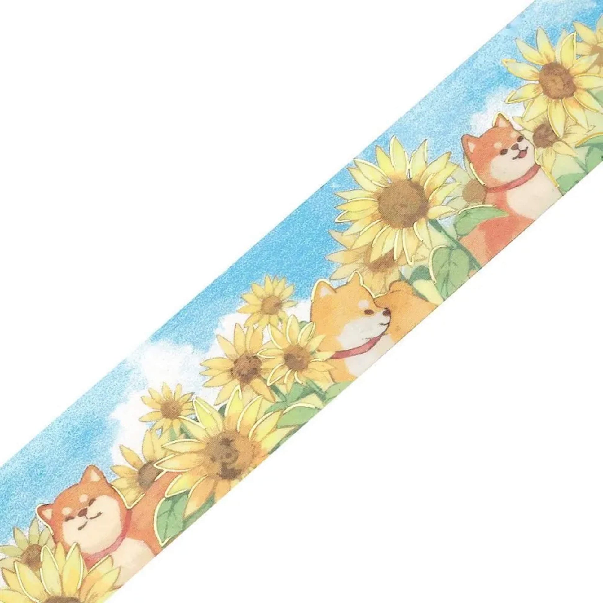 BGM Foil Clear Tape 2025 Summer Limited - Dog and Sunflower - PET Film Tapes