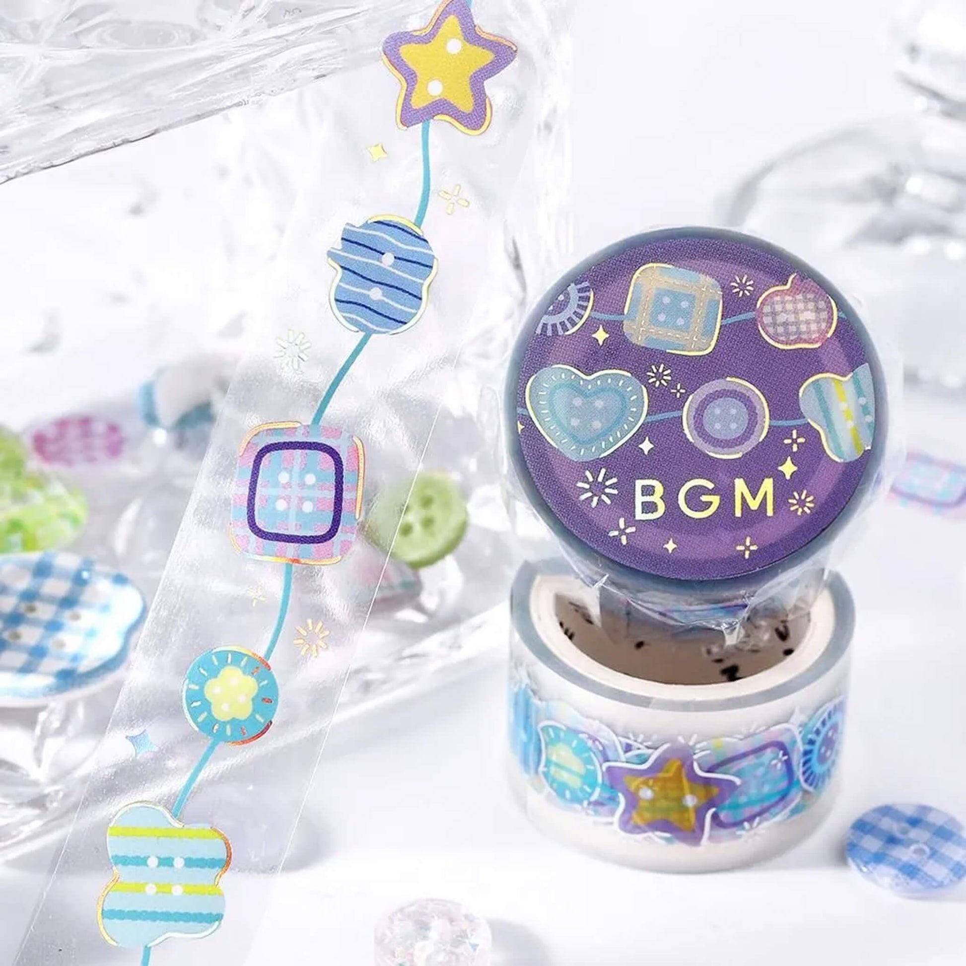 BGM Foil Clear Tape - Colorful Button - PET Film Tapes