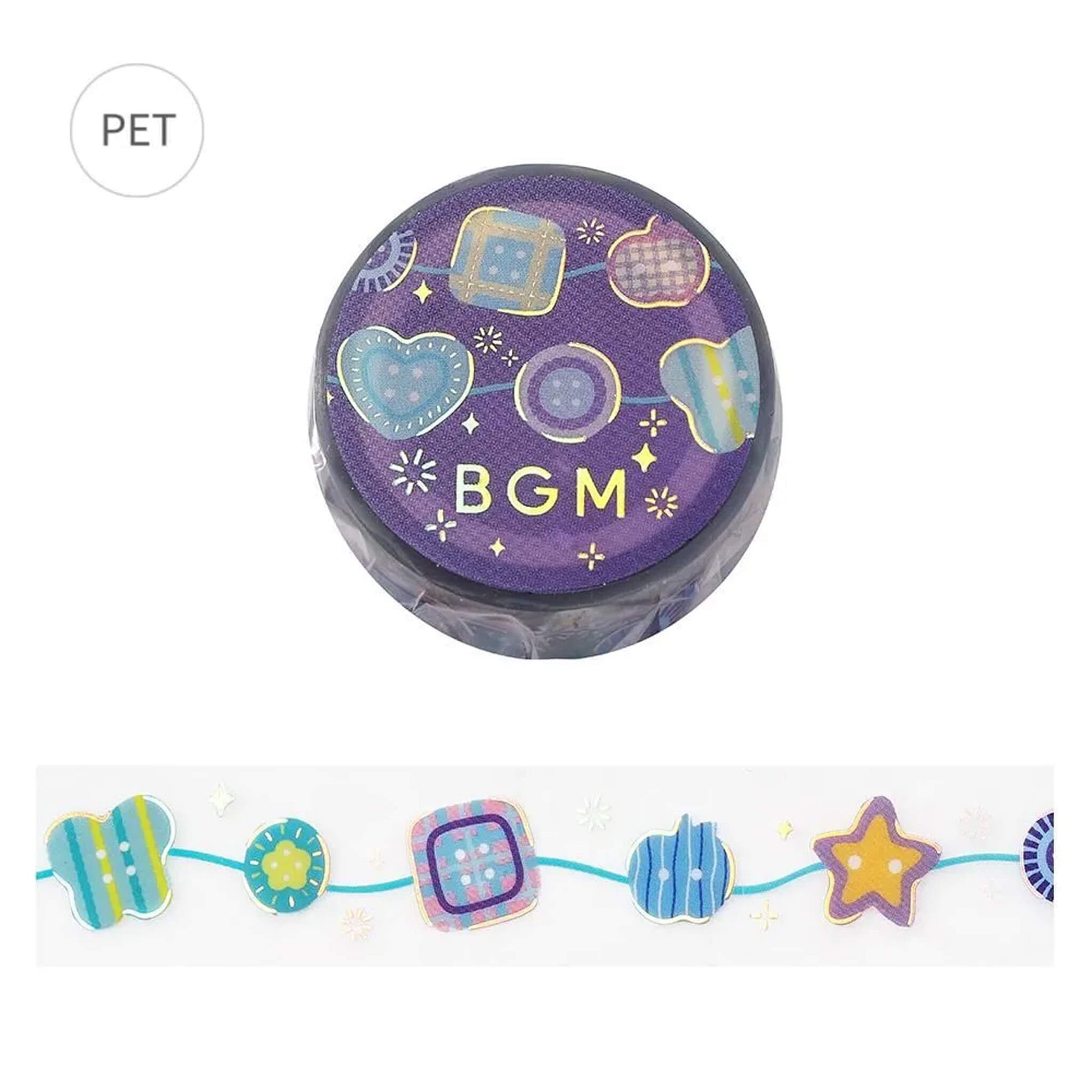 BGM Foil Clear Tape - Colorful Button - PET Film Tapes