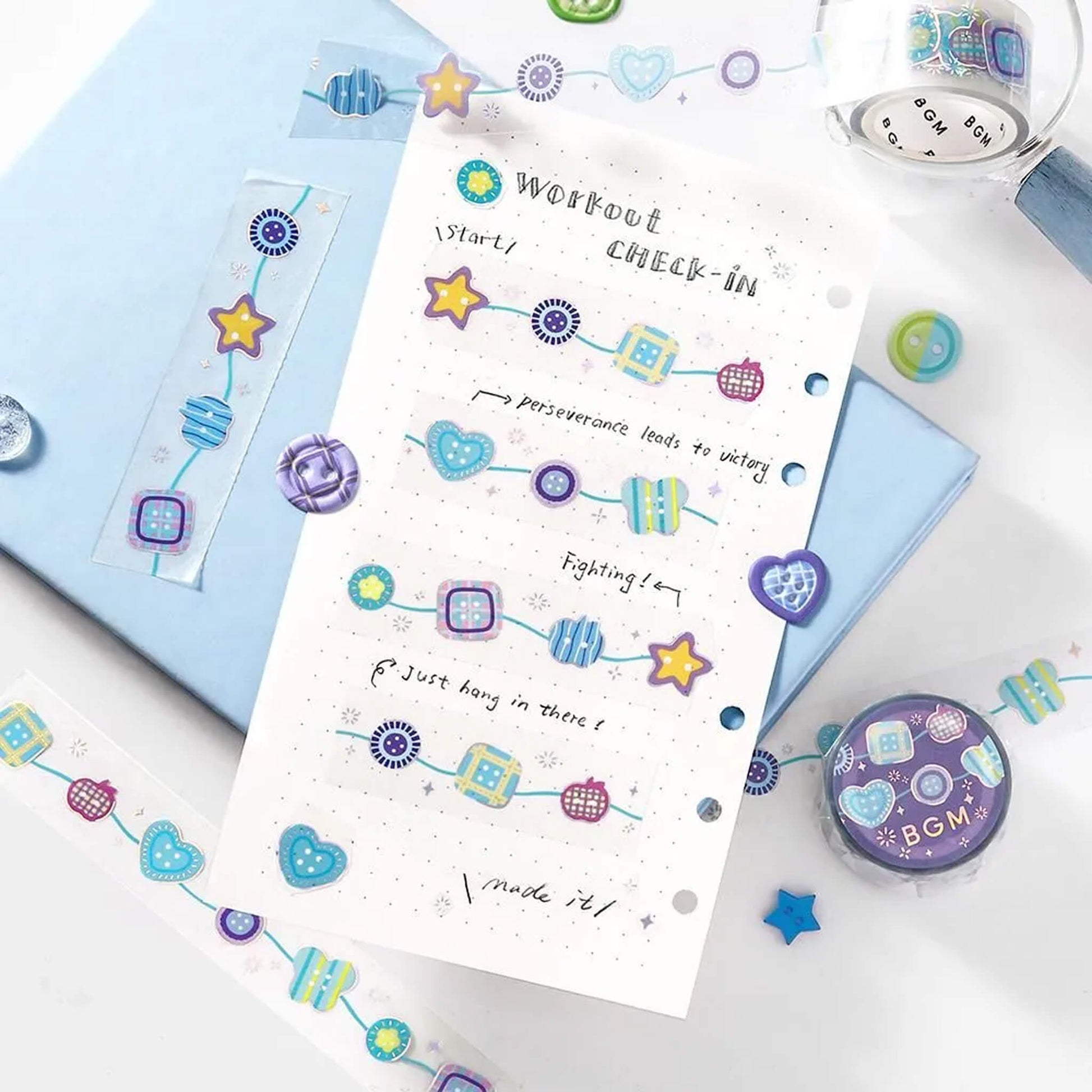 BGM Foil Clear Tape - Colorful Button - PET Film Tapes