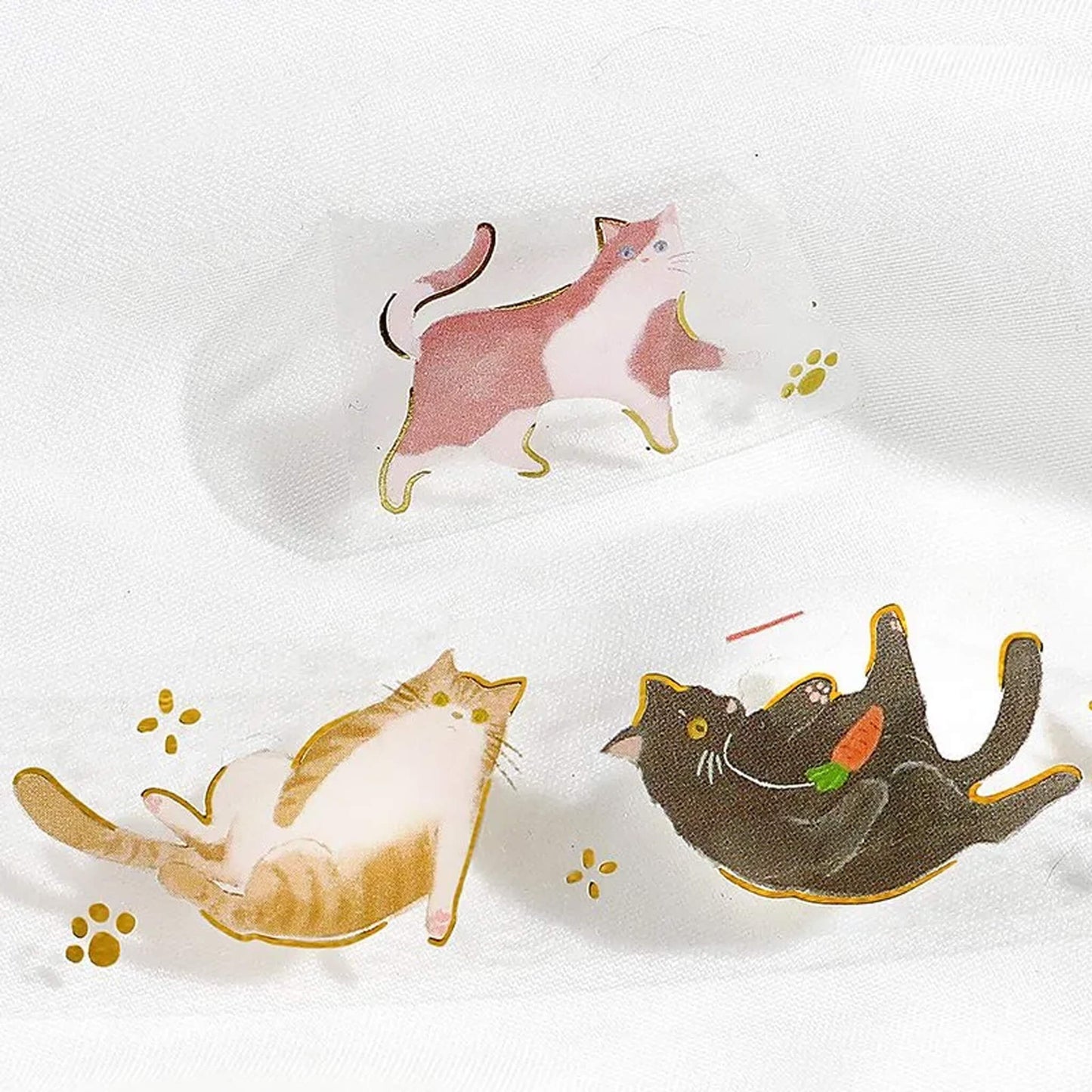 BGM Foil Clear Tape - Playing Cat - PET Film Tapes