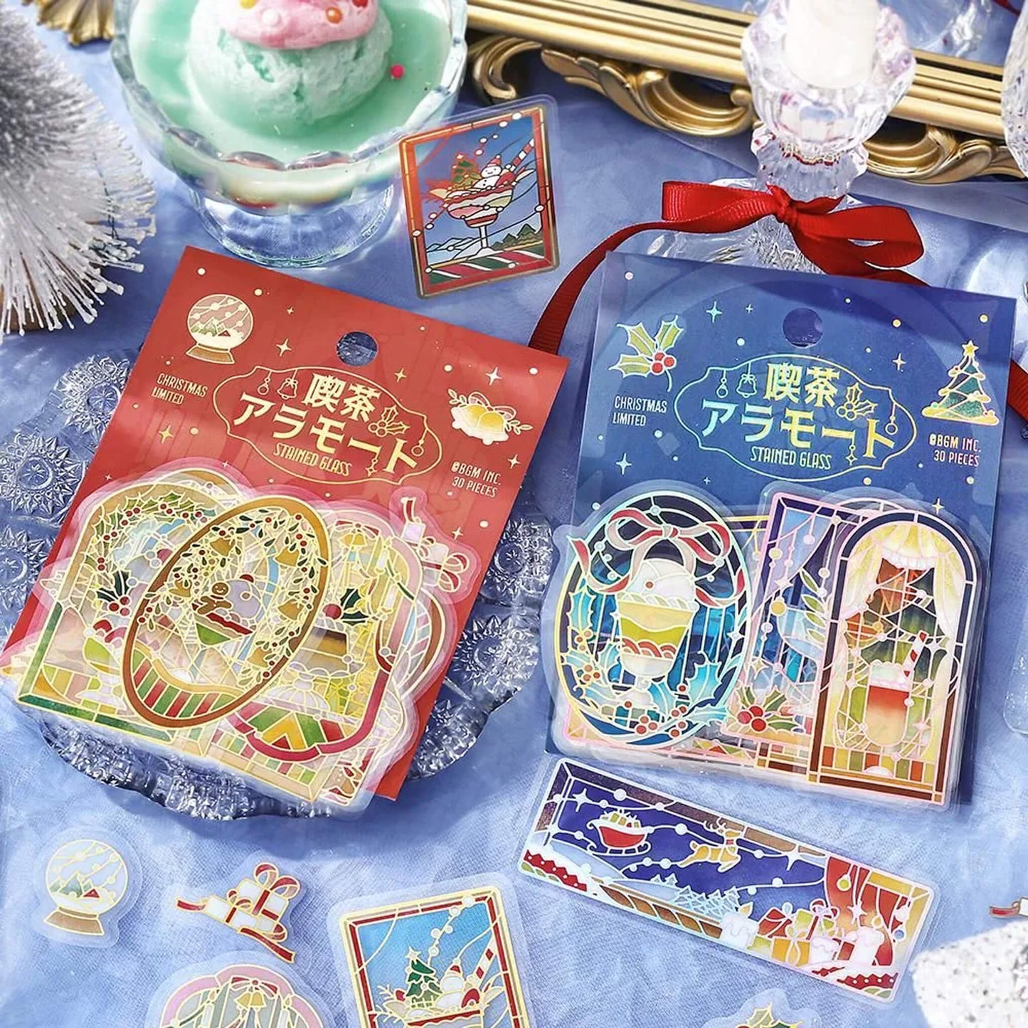 BGM Foil Flake Sticker 2025 Christmas Limited - Café à la Mode Stained - Christmas Glow - Flake Stickers