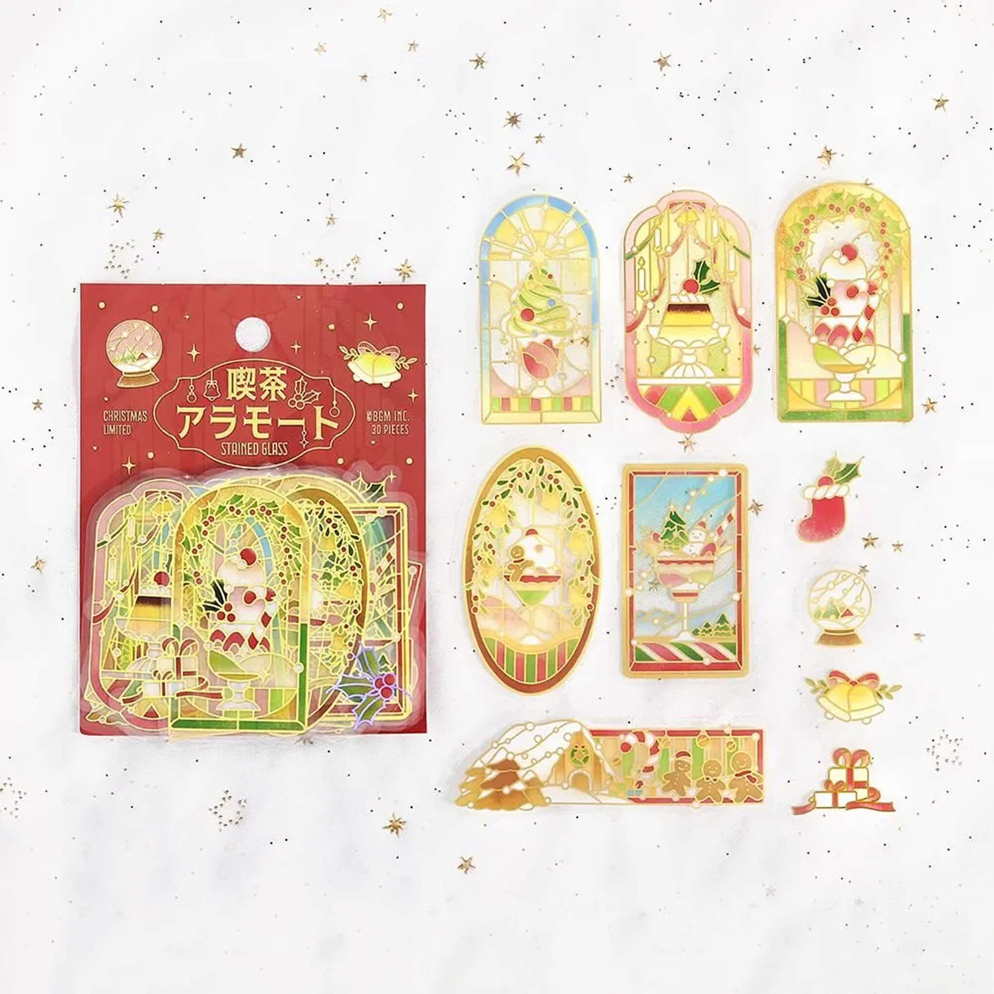 BGM Foil Flake Sticker 2025 Christmas Limited - Café à la Mode Stained - Christmas Glow - Flake Stickers