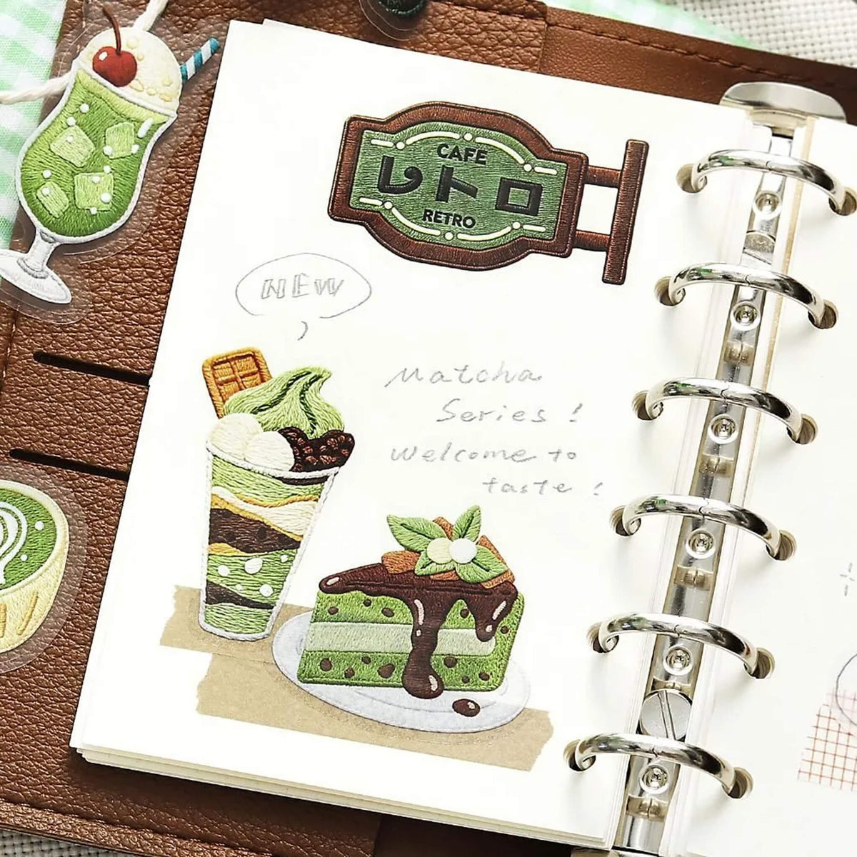 BGM Foil Flake Sticker Café à la Mode Embroidery Album - Green - Flake Stickers
