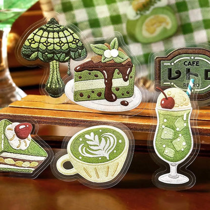 BGM Foil Flake Sticker Café à la Mode Embroidery Album - Green - Flake Stickers