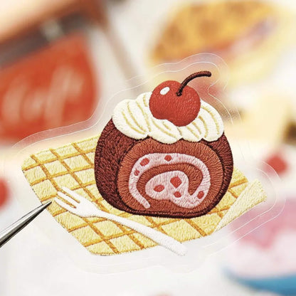 BGM Foil Flake Sticker Café à la Mode Embroidery Album - Red - Flake Stickers