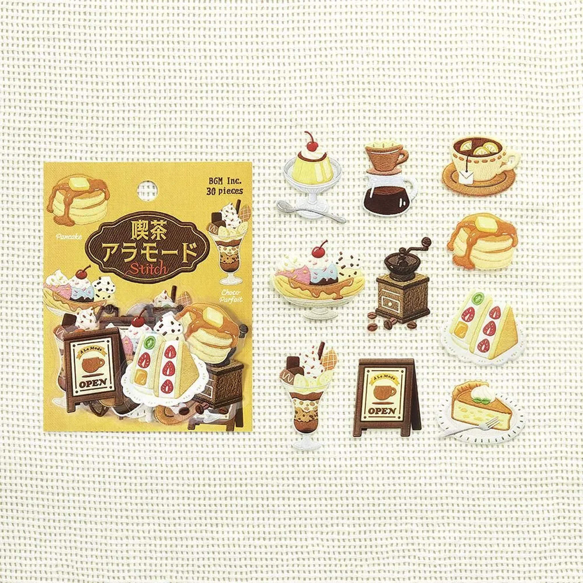 BGM Foil Flake Sticker Café à la Mode Embroidery Album - Yellow - Flake Stickers