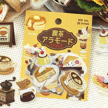 BGM Foil Flake Sticker Café à la Mode Embroidery Album - Yellow - Flake Stickers