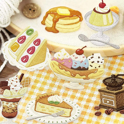 BGM Foil Flake Sticker Café à la Mode Embroidery Album - Yellow - Flake Stickers