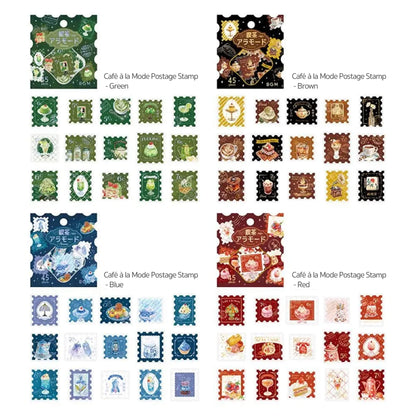 BGM Foil Flake Sticker Café à la Mode Postage Stamp - Green - Flake Stickers