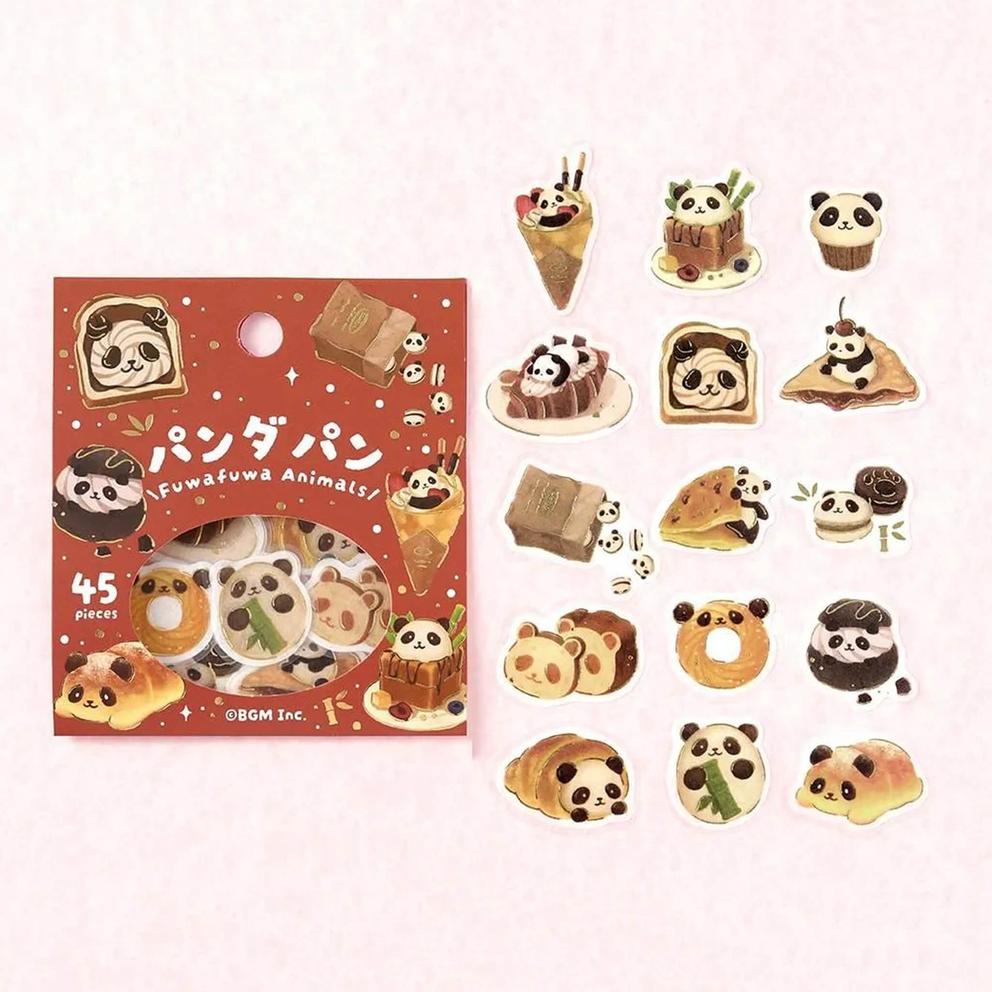 BGM Foil Flake Sticker Fuwa Fuwa Animals Vol.2 - Panda Bread - Flake Stickers