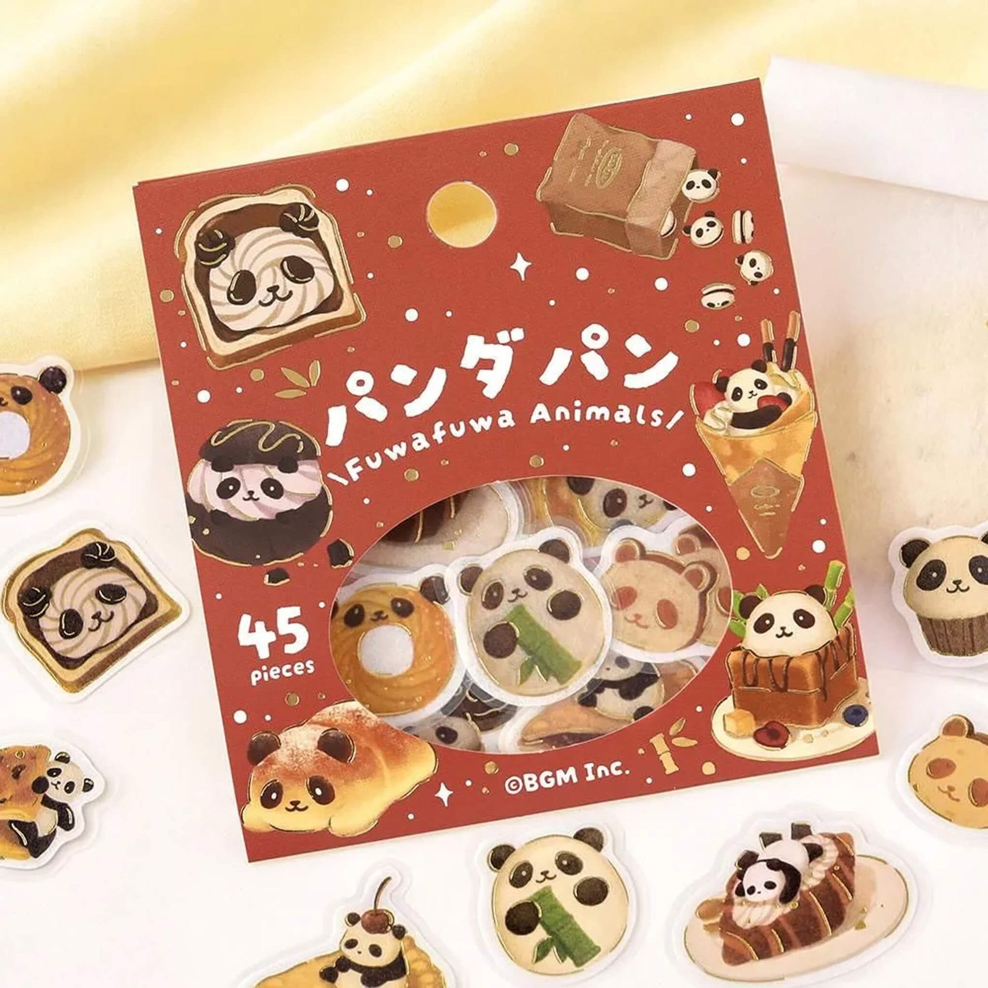 BGM Foil Flake Sticker Fuwa Fuwa Animals Vol.2 - Panda Bread - Flake Stickers