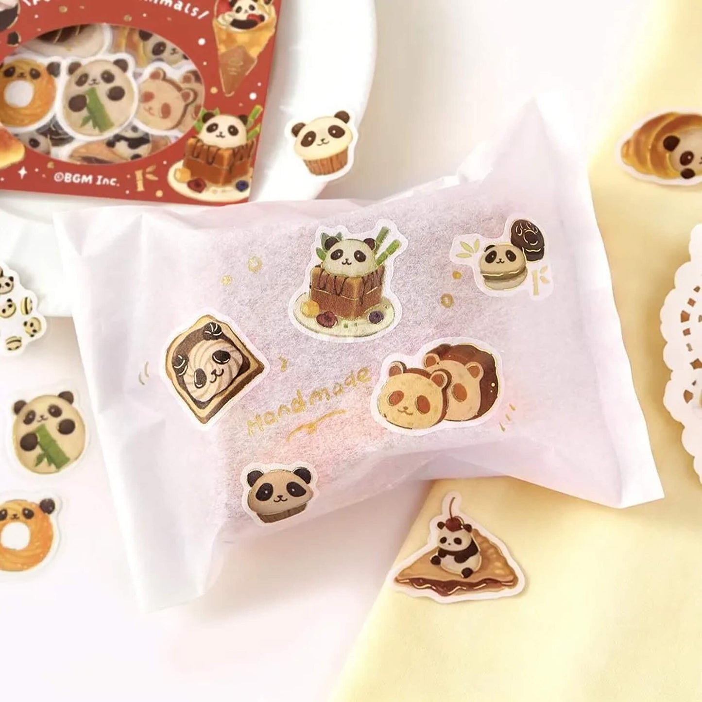 BGM Foil Flake Sticker Fuwa Fuwa Animals Vol.2 - Panda Bread - Flake Stickers
