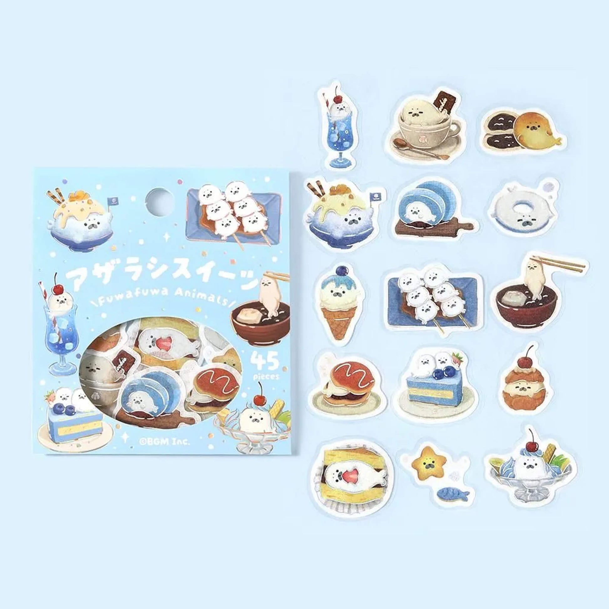 BGM Foil Flake Sticker Fuwa Fuwa Animals Vol.2 - Seal Sweets - Flake Stickers