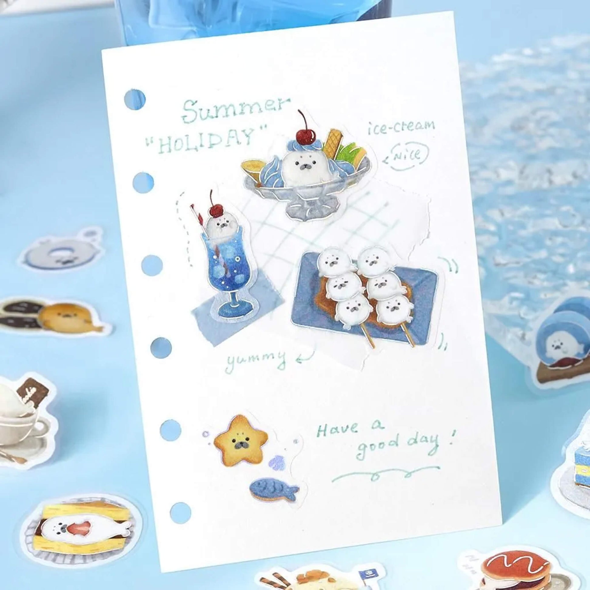 BGM Foil Flake Sticker Fuwa Fuwa Animals Vol.2 - Seal Sweets - Flake Stickers