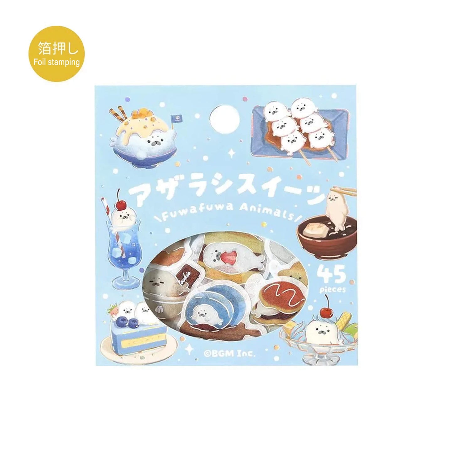 BGM Foil Flake Sticker Fuwa Fuwa Animals Vol.2 - Seal Sweets - Flake Stickers
