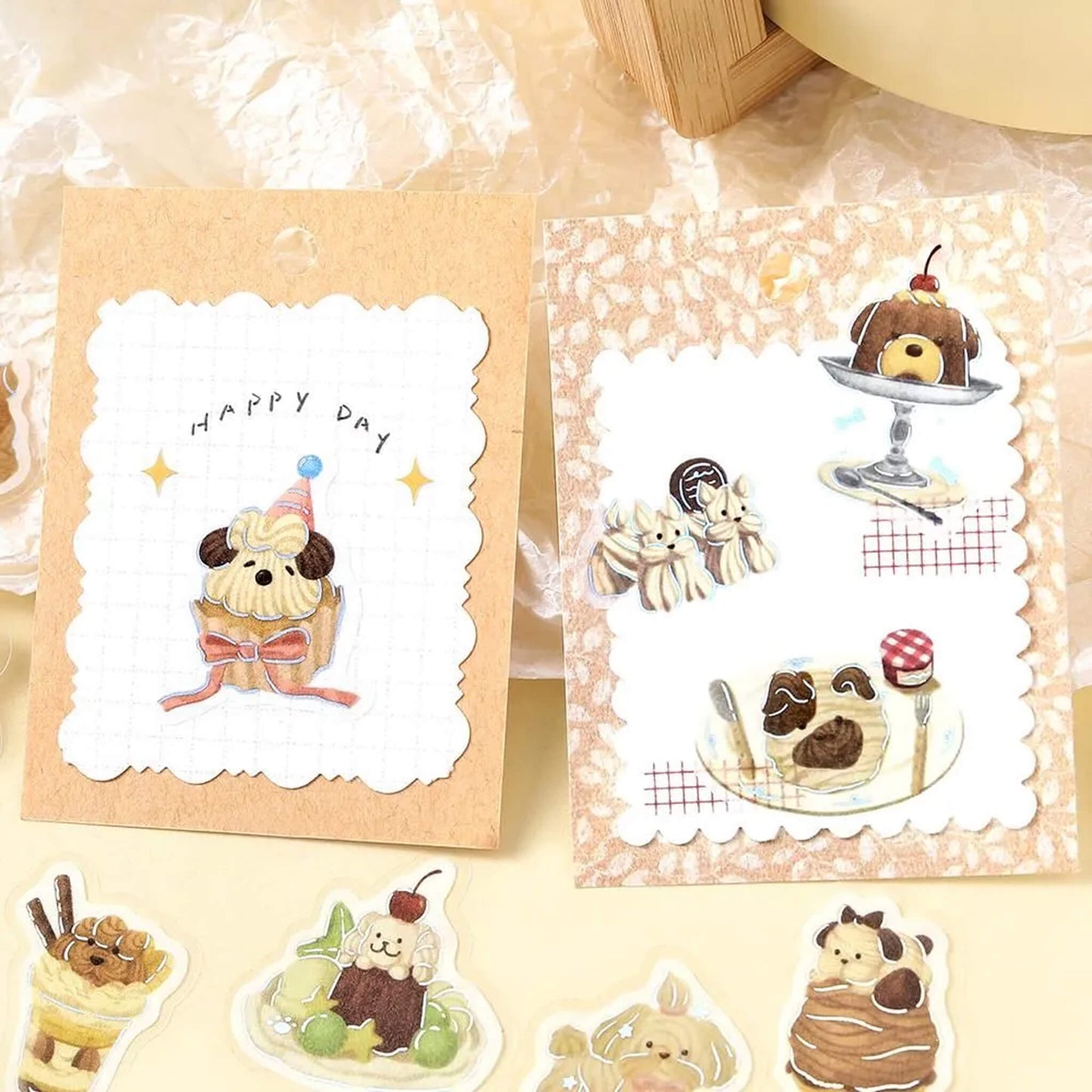BGM Foil Flake Sticker Fuwa Fuwa Animals Vol.2 - Whipped Cream Dog - Flake Stickers