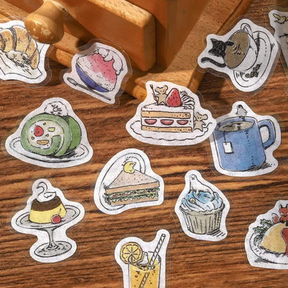 BGM Foil Flake Sticker Mini Animals - Cafe - Flake Stickers