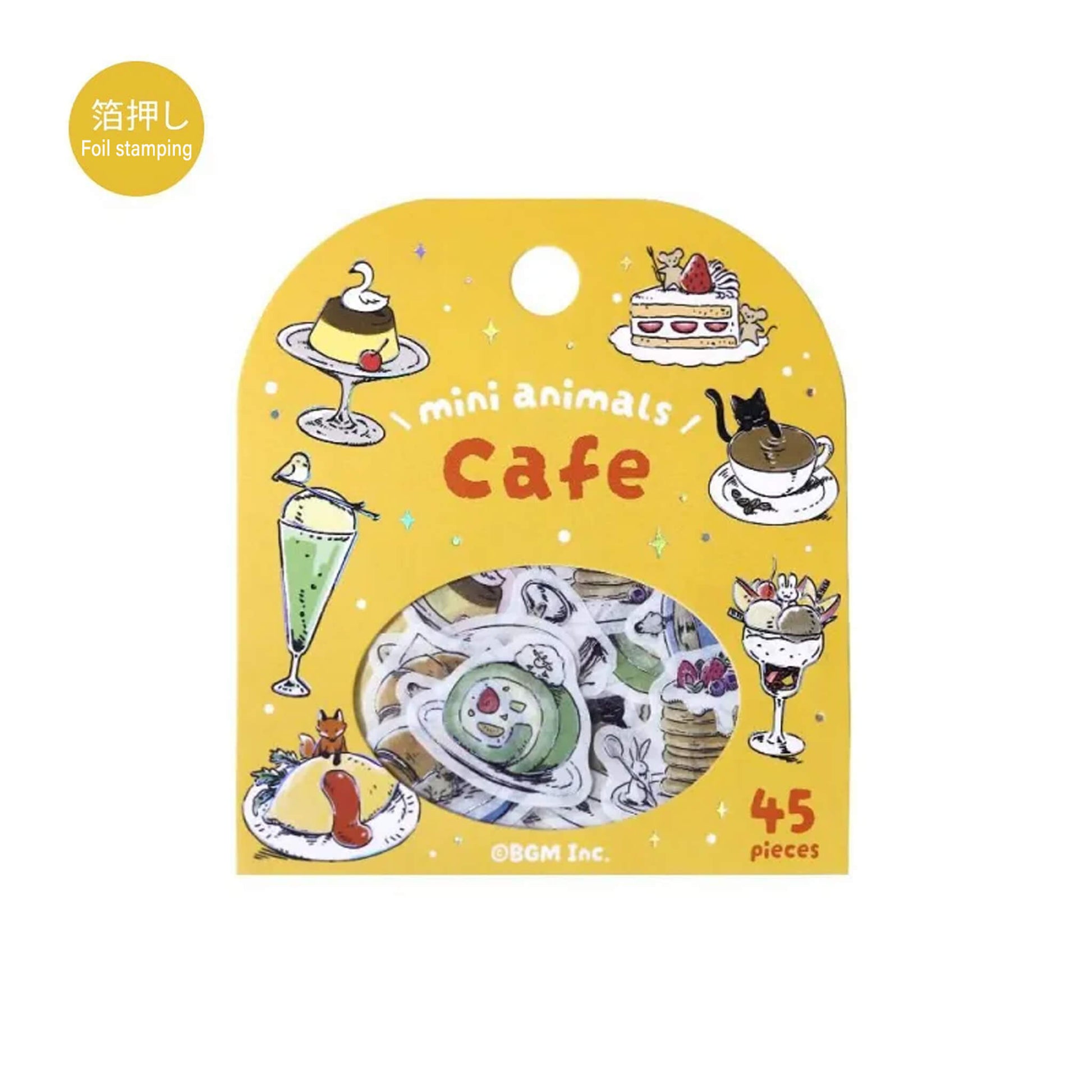 BGM Foil Flake Sticker Mini Animals - Cafe - Flake Stickers