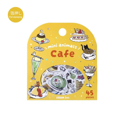 BGM Foil Flake Sticker Mini Animals - Cafe - Flake Stickers