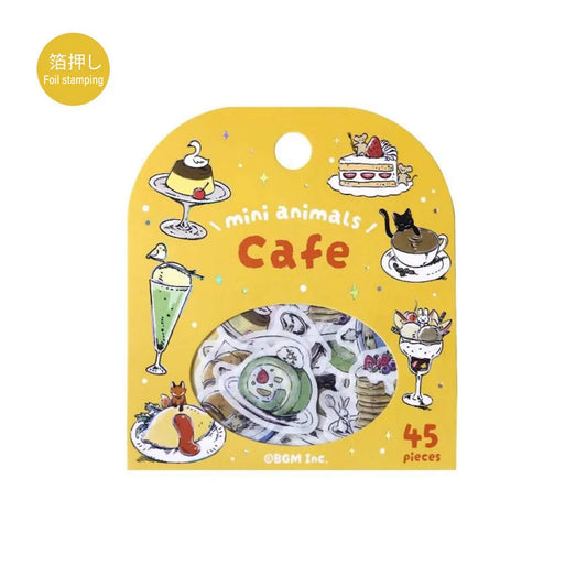 BGM Foil Flake Sticker Mini Animals - Cafe - Flake Stickers
