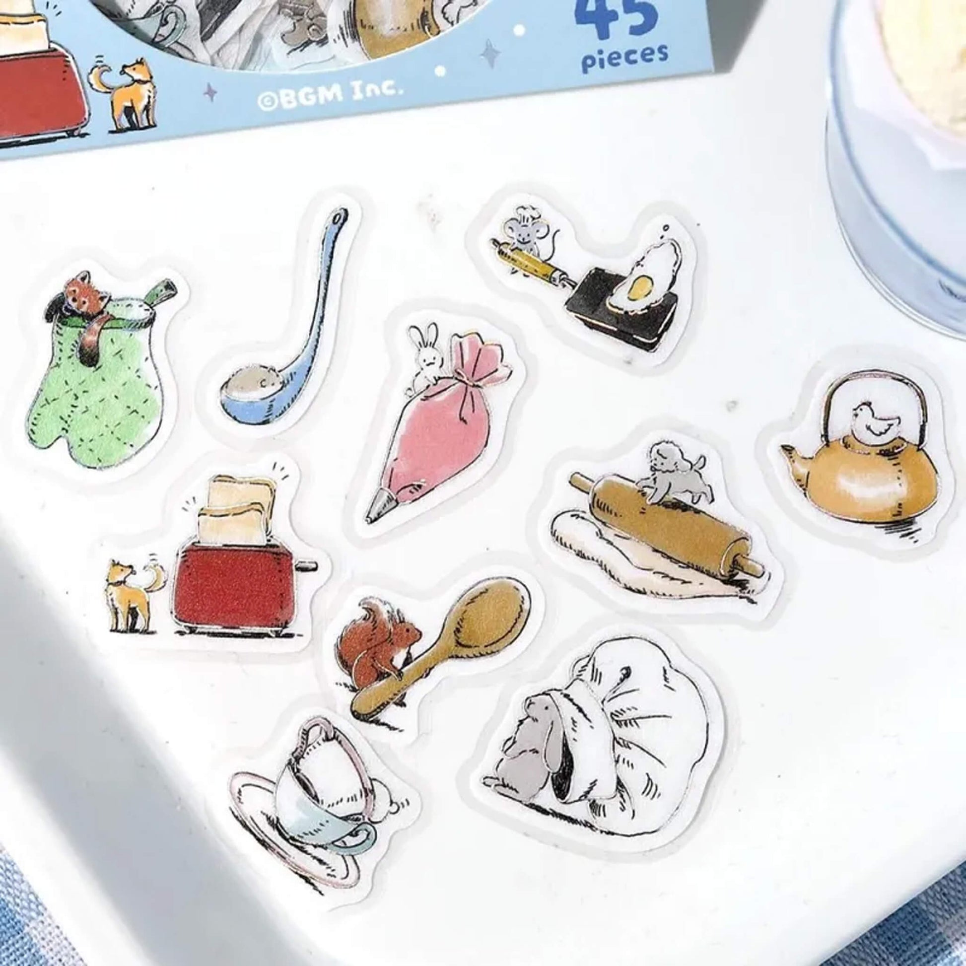 BGM Foil Flake Sticker Mini Animals - Cooking - Flake Stickers