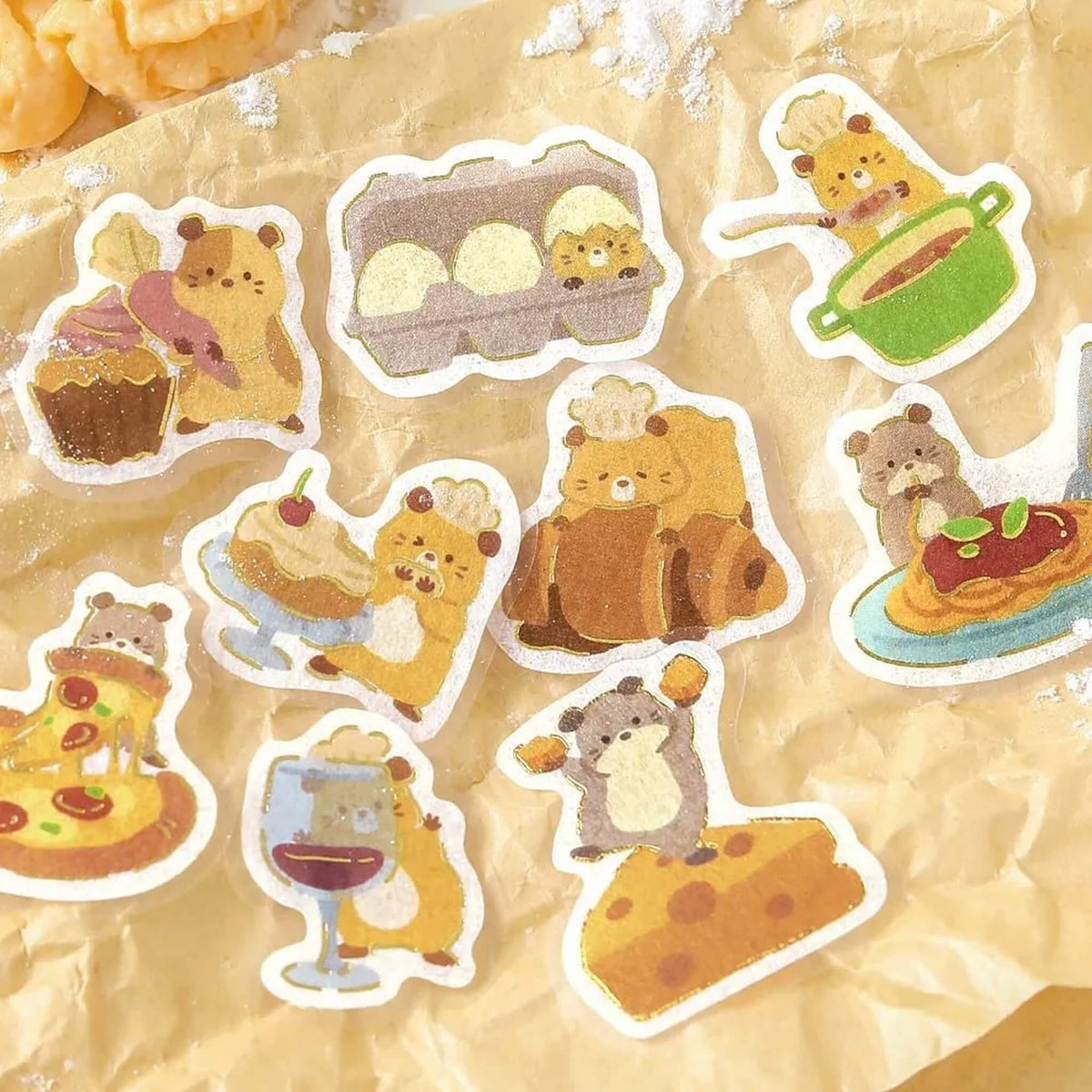 BGM Foil Flake Sticker Narikiri Animal - Hamster Bistro - Flake Stickers