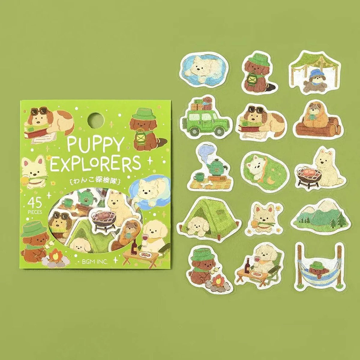 BGM Foil Flake Sticker Narikiri Animal - Puppy Explorers - Flake Stickers
