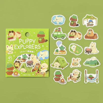 BGM Foil Flake Sticker Narikiri Animal - Puppy Explorers - Flake Stickers