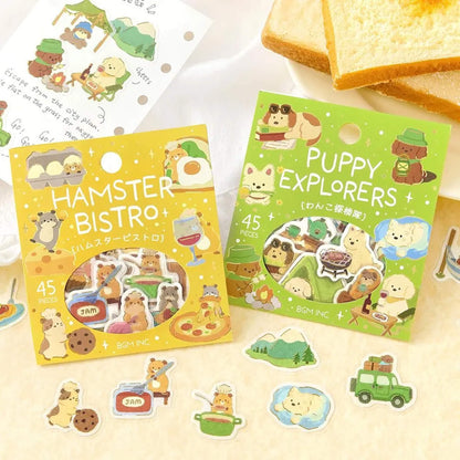 BGM Foil Flake Sticker Narikiri Animal - Puppy Explorers - Flake Stickers