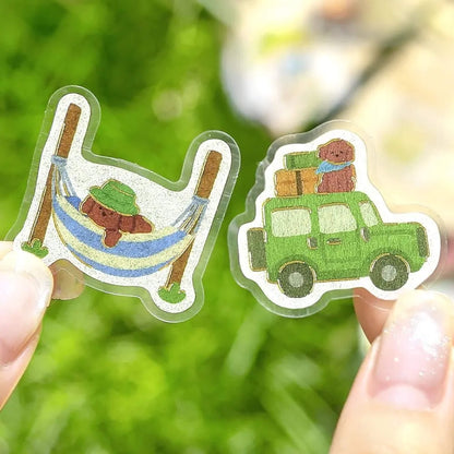 BGM Foil Flake Sticker Narikiri Animal - Puppy Explorers - Flake Stickers