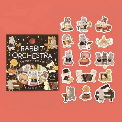 BGM Foil Flake Sticker Narikiri Animal - Rabbit Orchestra - Flake Stickers