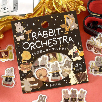 BGM Foil Flake Sticker Narikiri Animal - Rabbit Orchestra - Flake Stickers