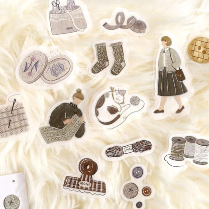 BGM Foil Flake Sticker Otome no Hitotoki - Knitting Time - Flake Stickers