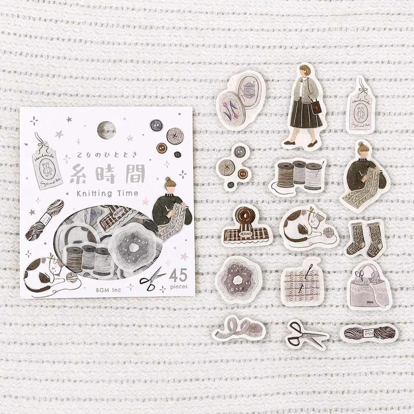 BGM Foil Flake Sticker Otome no Hitotoki - Knitting Time - Flake Stickers