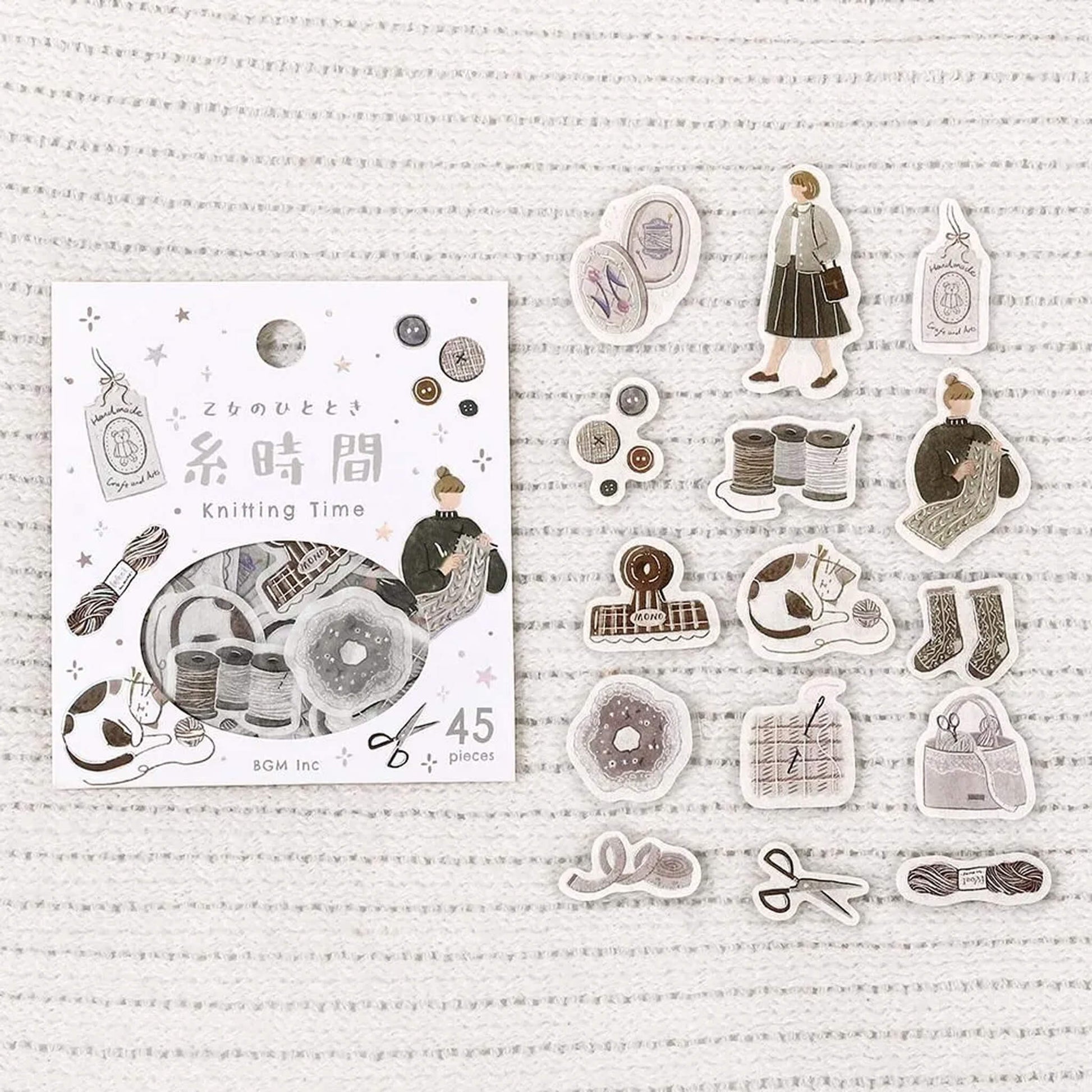 BGM Foil Flake Sticker Otome no Hitotoki - Knitting Time - Flake Stickers