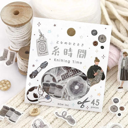 BGM Foil Flake Sticker Otome no Hitotoki - Knitting Time - Flake Stickers