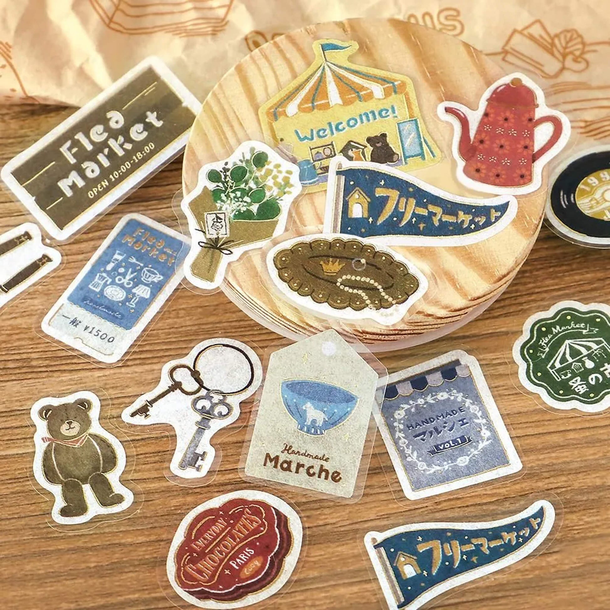 BGM Foil Flake Sticker Retro Sansaku - Flea Market - Flake Stickers
