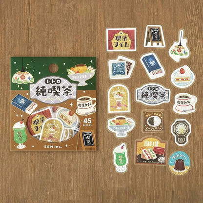 BGM Foil Flake Sticker Retro Sansaku - Kissaten - Flake Stickers