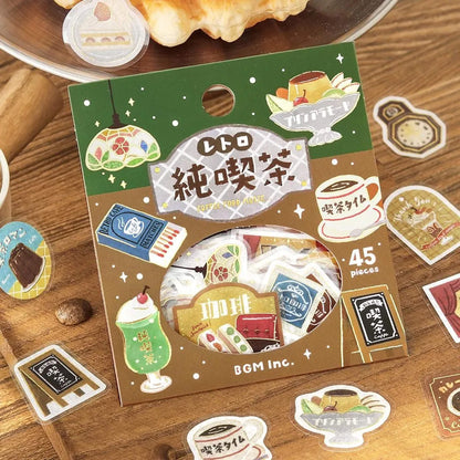 BGM Foil Flake Sticker Retro Sansaku - Kissaten - Flake Stickers